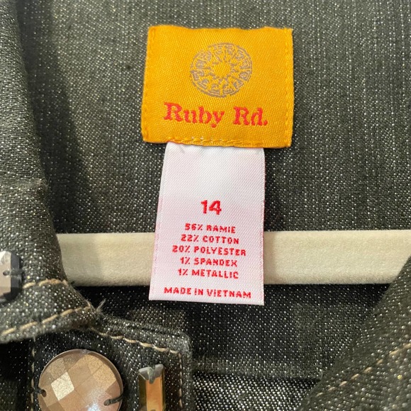 Ruby Rd. Dark Olive Snap Button Down Jacket - Picture 6 of 6